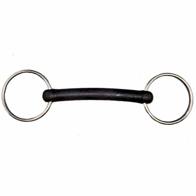 2-rings roestvrijstalen paardenbit met zacht rubber Tattini