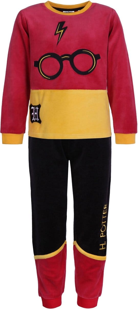 Driekleurige, warme velours pyjama 07 Harry Potter 6 jaar 110 cm