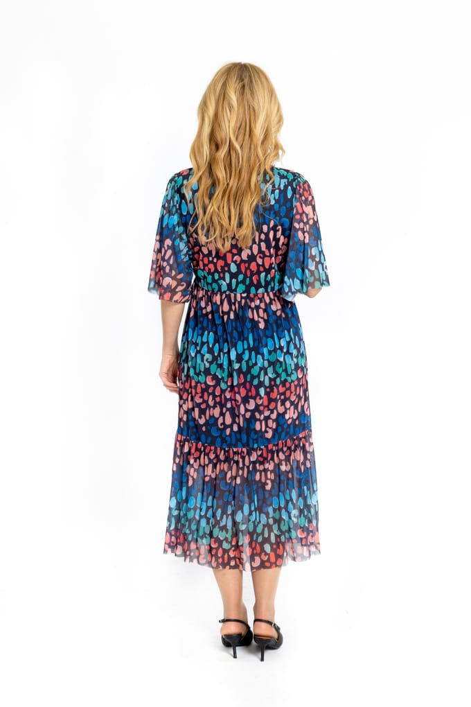 Louise Half Wrap Mesh Jurk