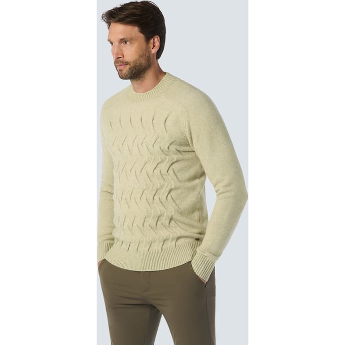 No Excess Pullover Crewneck 2 Coloured Jacquard With Wool Cement Größe: XXL | Pullover Outlet | Herren | Weiß