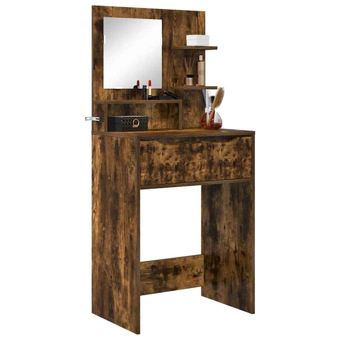 vidaXL - Slaapkamerkaptafels - Gerookt - eiken - 60 - x - 39,5 - x - 135 - cm