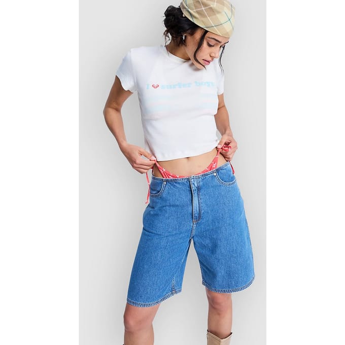Roxy Cool Girl Longline Denim Korte Broek blauw