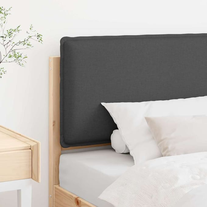 vidaXL - Gestoffeerd - hoofdbord - Natuurlijk - en - Donkergrijs - 80 - cm