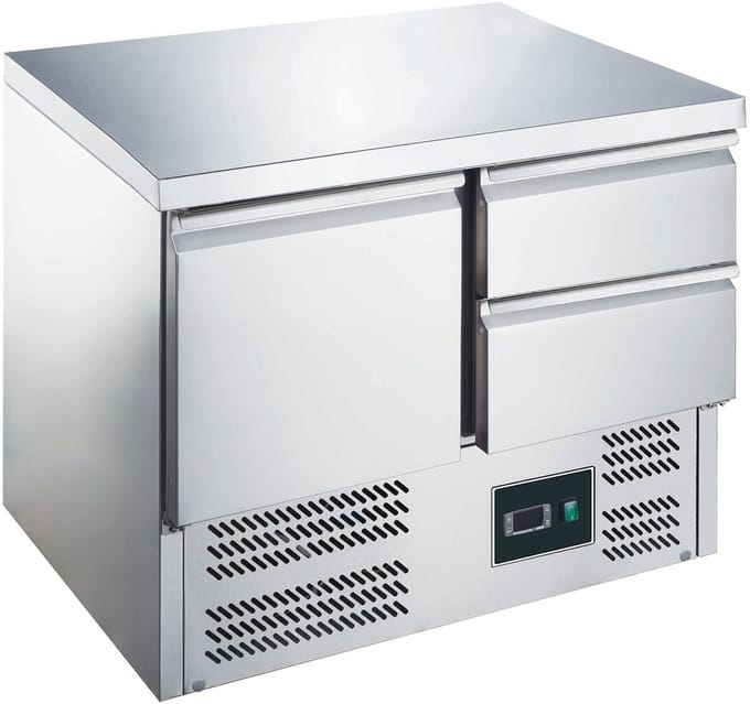 ZORRO koeltafel ZS 901 2D | 1 deur / 2 laden | 900x700mm | 1/1 GN