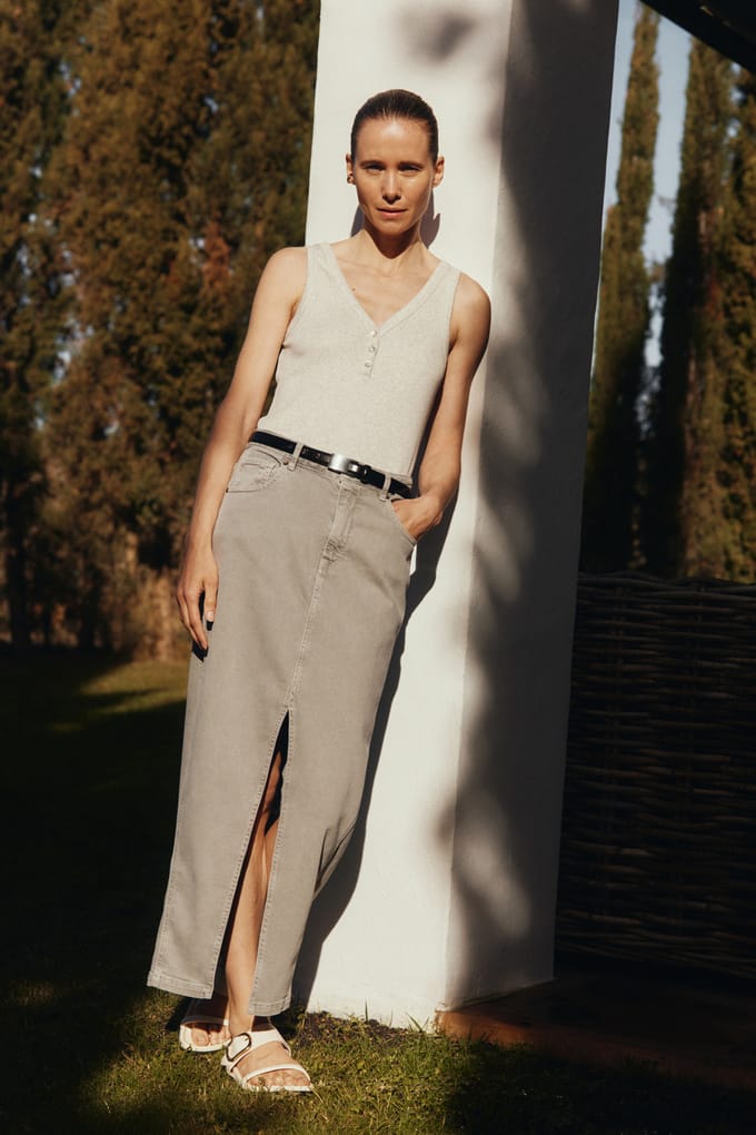 Knitted Sella Skirt Grey Größe: M | Jeansröcke Outlet | Damen | Grau