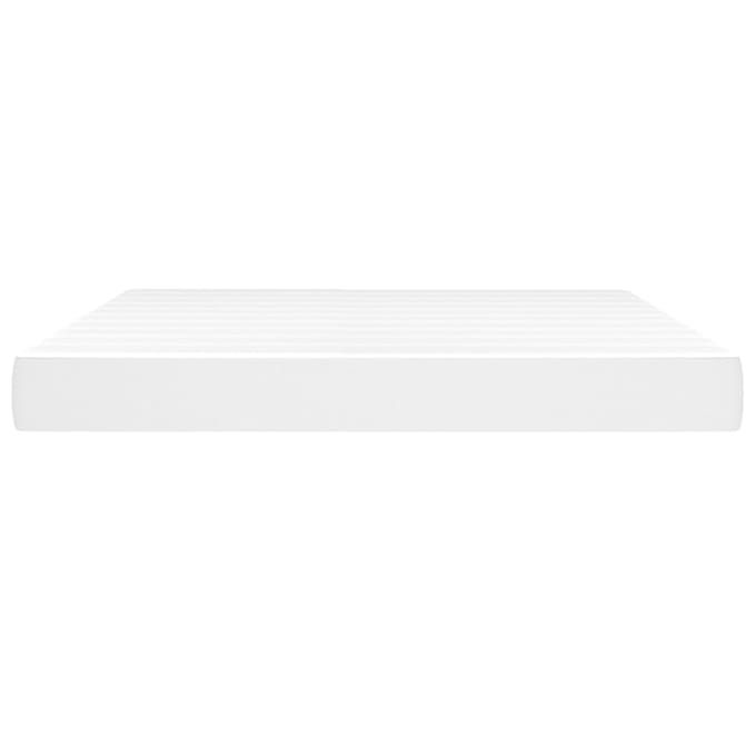 vidaXL - Pocketveringmatras - medium - 180x200x20 - cm - kunstleer - wit