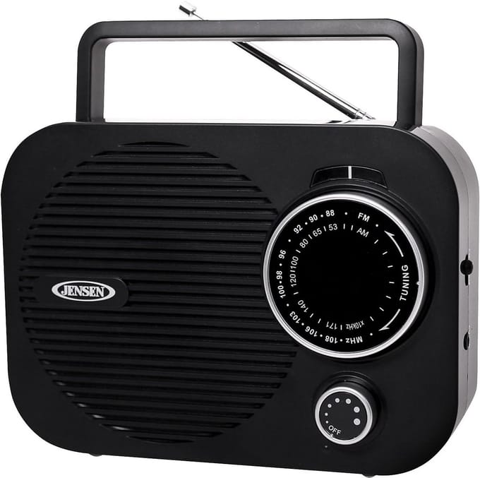 Draagbare AM/FM Radio Zwart met Aux-ingang en Telescopische Antenne