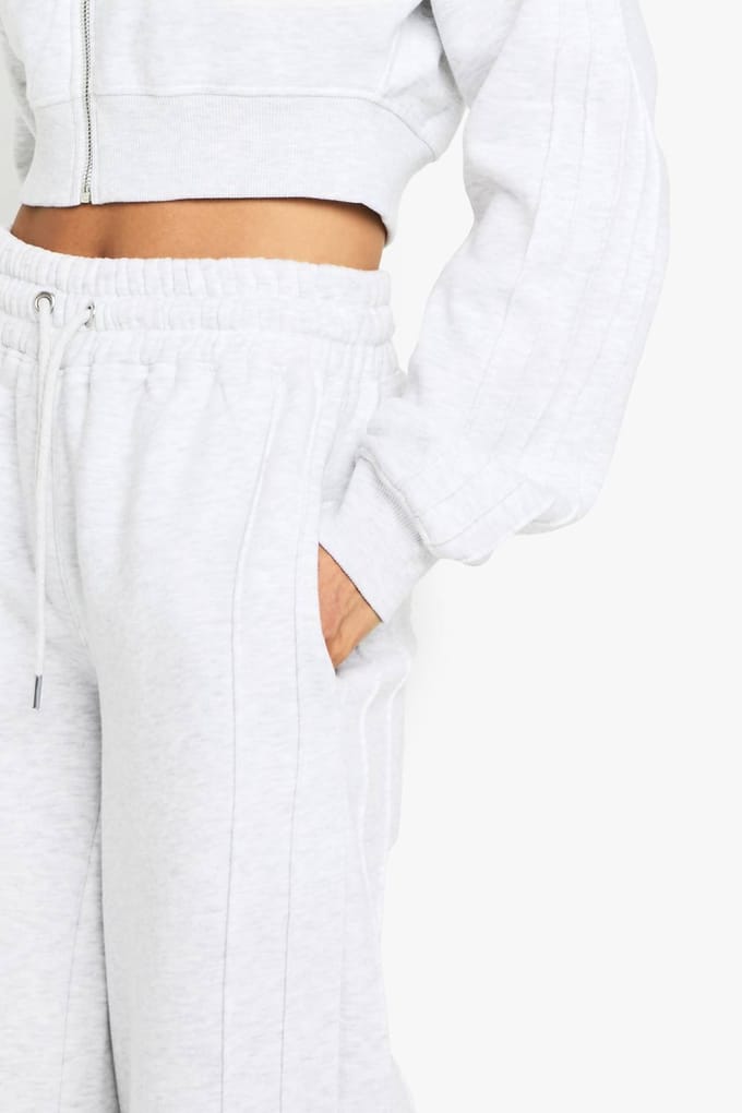 boohoo Dames Jogger met rechte pijpen en naaddetails | Asgrijs | Maat: Small