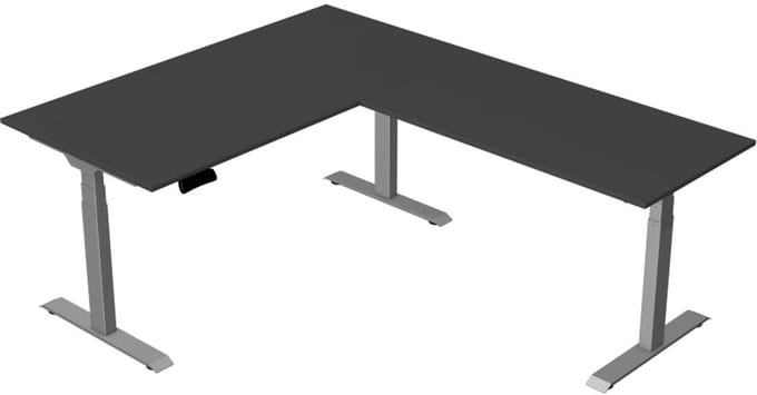 Elektrisch Zit-Sta Hoekbureau Move New Base 160x200 cm – Antraciet