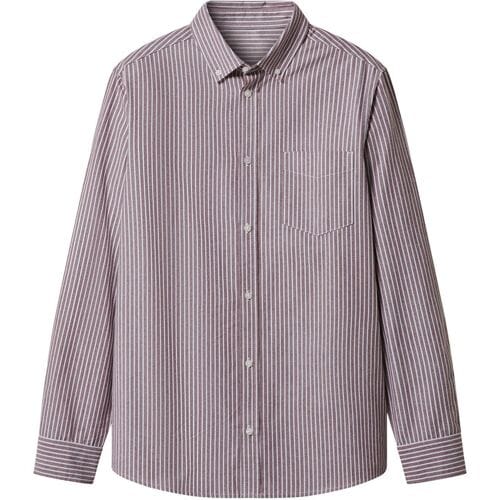 esmara Men Heren overhemd (Bordeaux/wit, S)