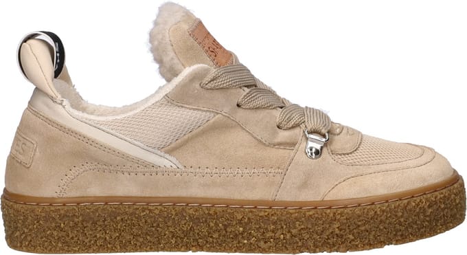 Shabbies Amsterdam - Chewy Unna Sneaker Suède Zand - Maat 39