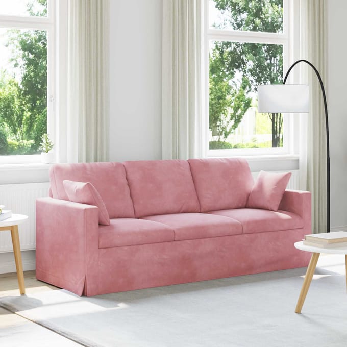 vidaXL - Bank - Roze - 198 - x - 78 - x - 80 - cm - Fluweel