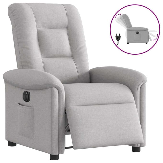 vidaXL - Fauteuil - elektrisch - verstelbaar - stof - wolk - grijs