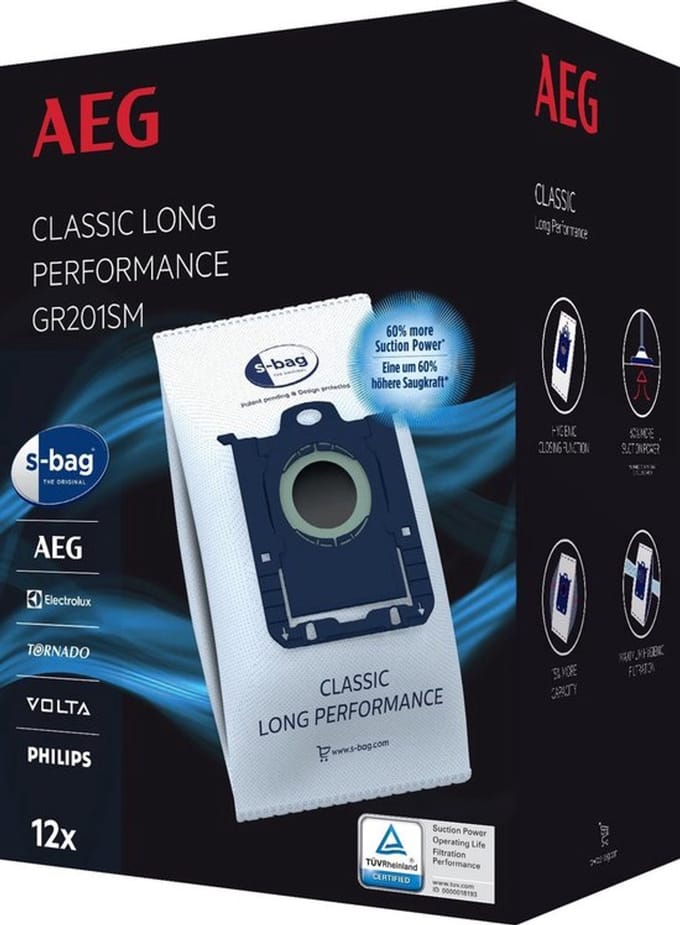 AEG - Stofzuigerzak - S-BAG - GR201S Classic - Pack/12 + 1 Filter - 9001688242