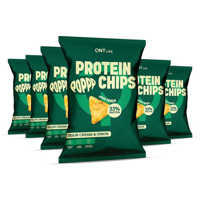 QNT Liife Protein Chips 12x50gr Sour Cream 7 Onion