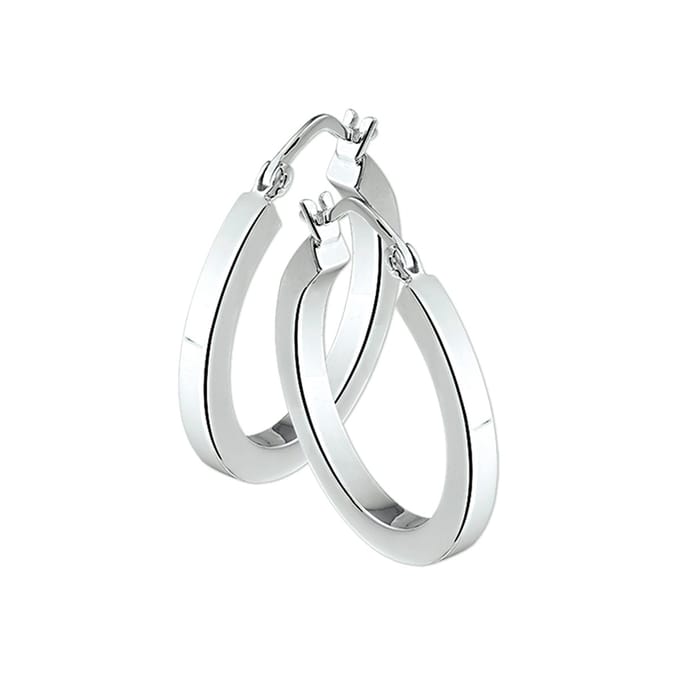 Glams oorringen vierkante buis - 30 mm - Zilver
