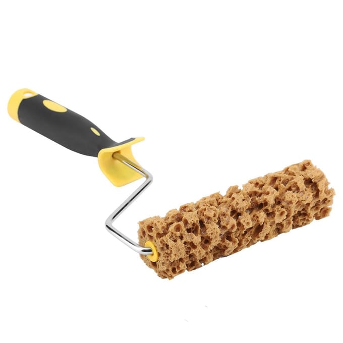 Textuur Patroon Verfroller Kwast met Handvat Decoreren voor Muurschildergereedschap brown
