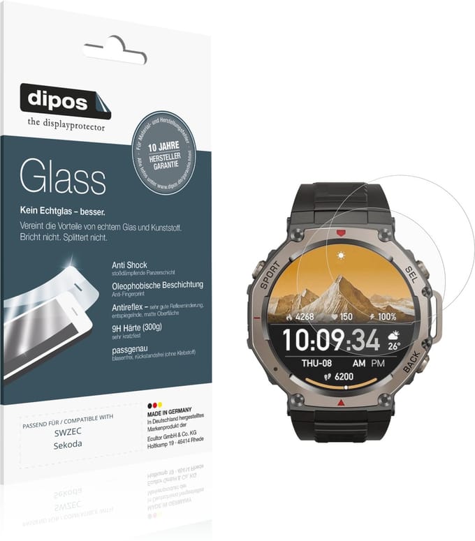 dipos – 2x Matte Pantserfolie geschikt voor SWZEC Sekoda | 9H Screenprotector