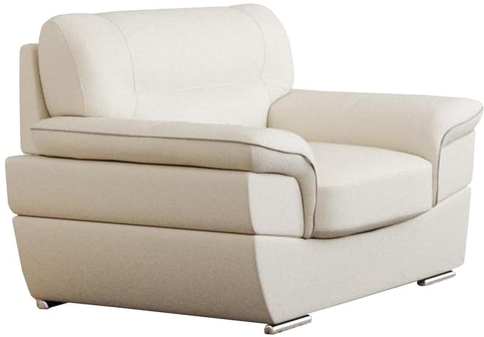 Vente-unique Fauteuil van leer THIBAULT - ivoor