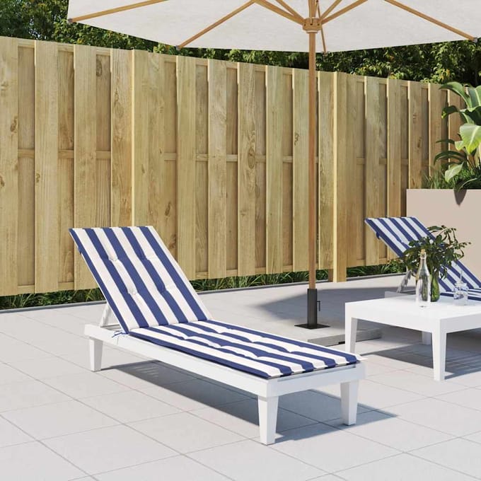 vidaXL - Terrasstoelkussen - gestreept - oxford - stof - blauw - en - wit