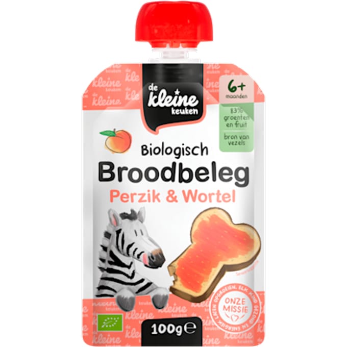 Bio broodbeleg perzik wortel 6+