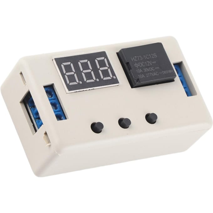 Module de commutation de commande d'automatisation à relais temporisé réglable à affichage LED 12 V