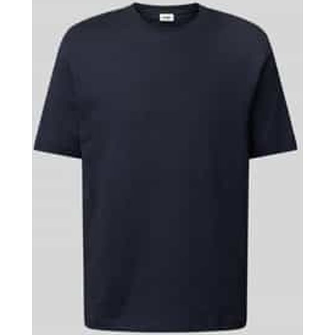 T-shirt met geribde ronde hals, model 'RAPHAEL'