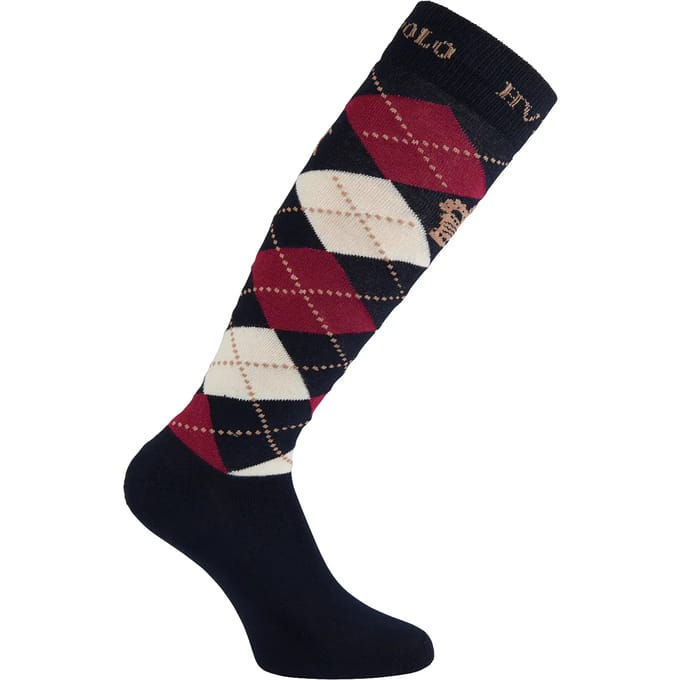 Hv Polo Sokken Hv Polo Argyle Donkerblauw-paars
