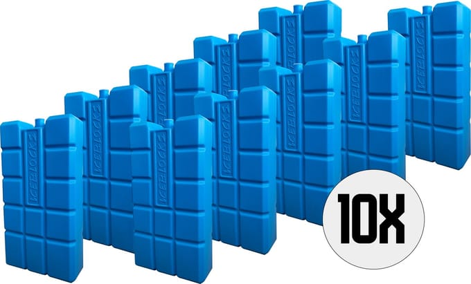 DULA Koelelementen voor koelbox - blauw - 10 stuks - 750 gram - 20x10,5x4cm