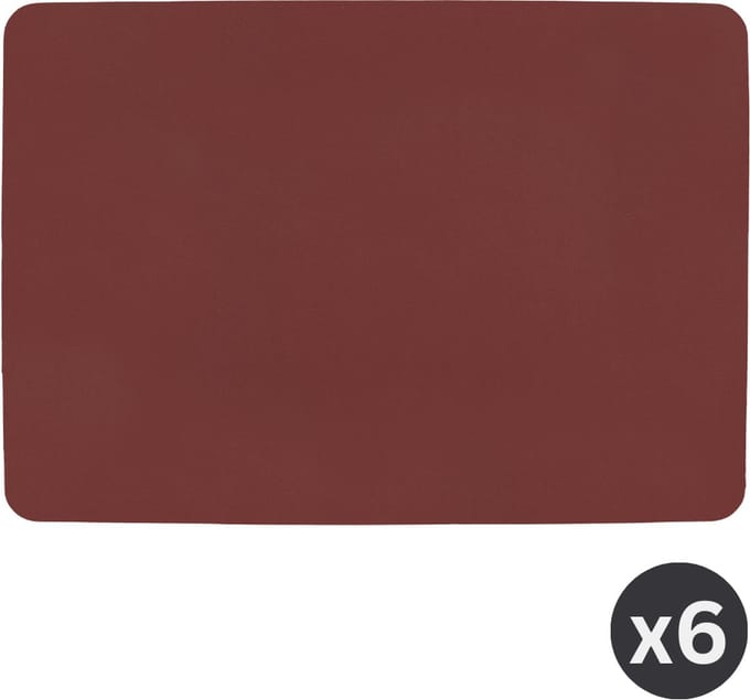 ZICZAC - Placemat TOGO - SET/6 - Dubbelzijdig - Kunstleer - 33x45 cm, rood