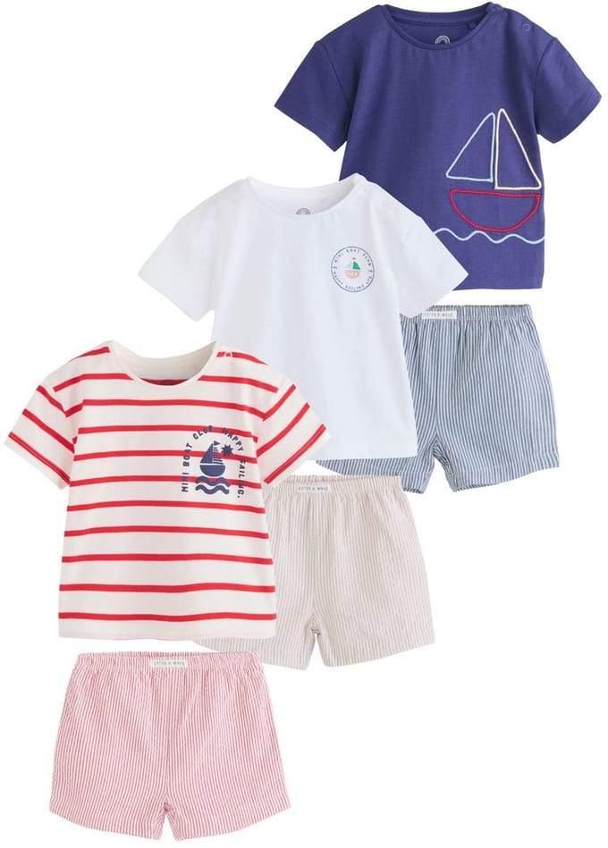 Next - Jongens - Tops en shorts babyset 6 -delig - Blauw