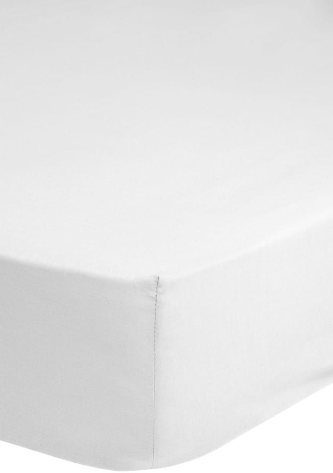 HIP hoeslaken effen kleur - 2 persoons 140x200 cm - Wit - 100% Katoen satijn