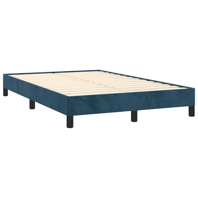 vidaXL - Bedframe - zonder - matras - 120x200 - cm - fluweel - donkerblauw