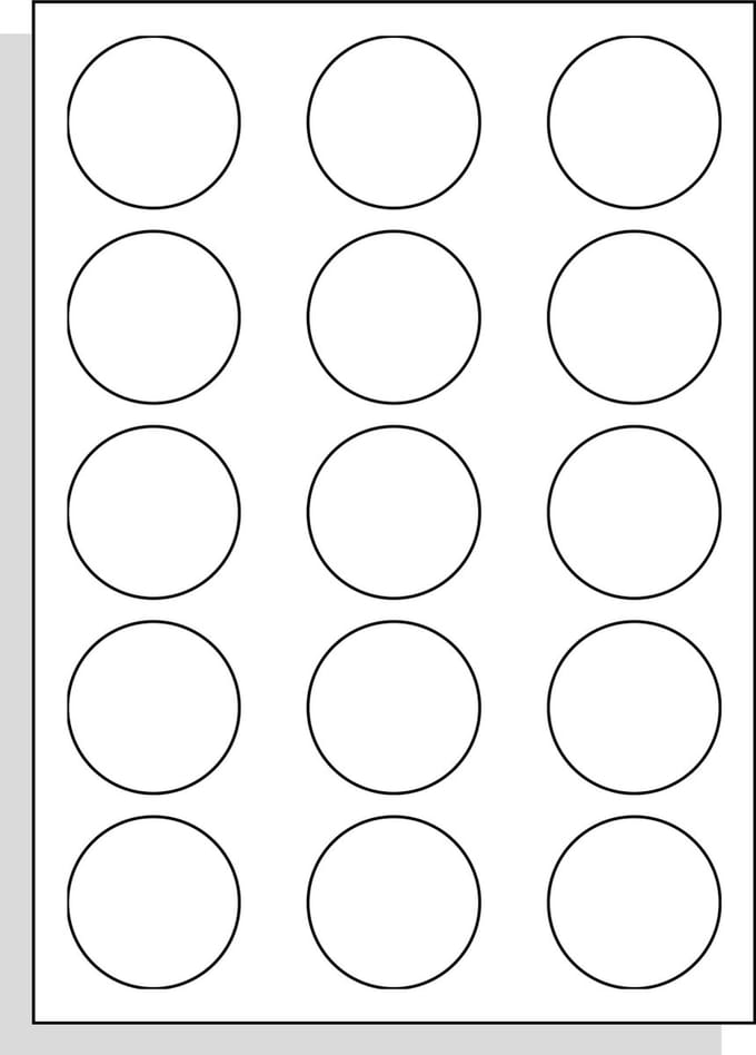 A4 Laserprinter etiketten - 50 mm rond - mat wit - 100 vel per doos