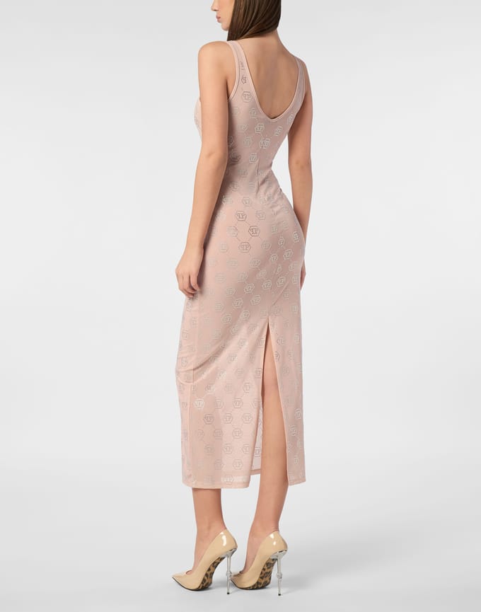 Long Dress Monogram Strass