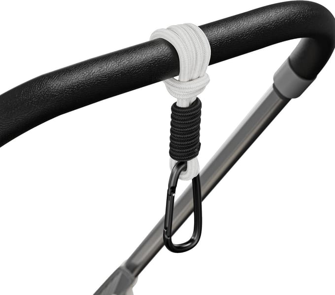 Kinderwagen Haken - Buggy Clips - Handen Vrij Houden - Aluminiumlegering - 22 cm - Wit