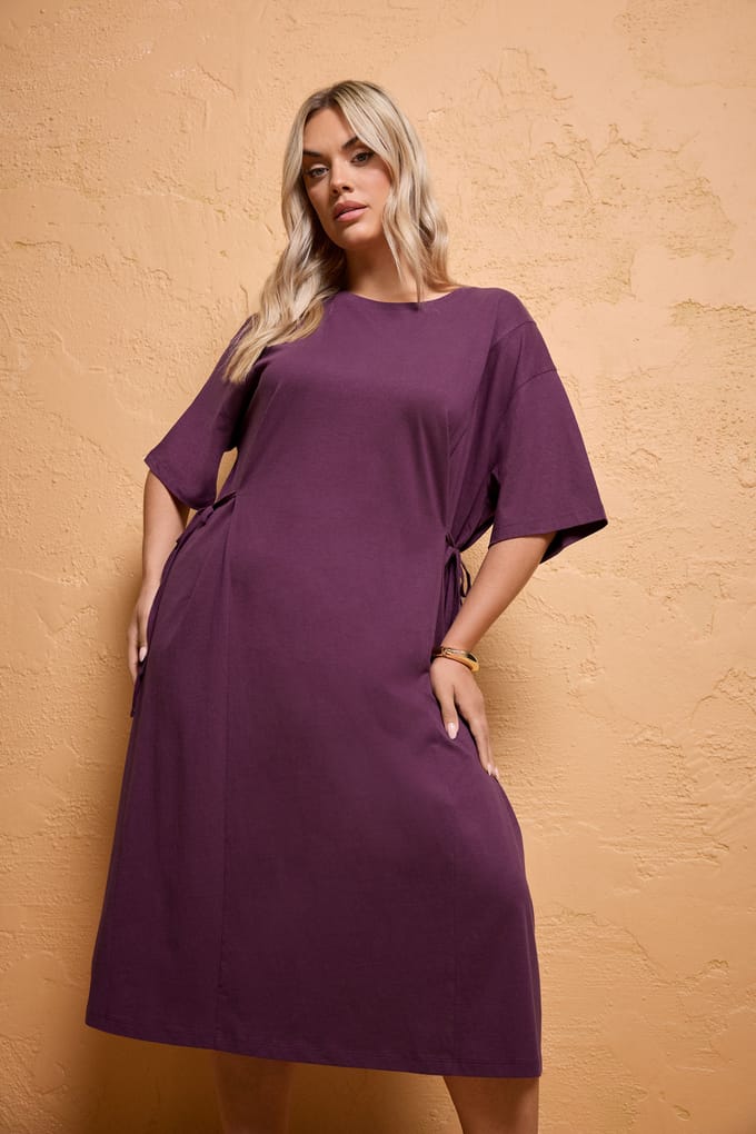 Yours Paarse Midijurk Met Strik Aan De Voorkant Size 42