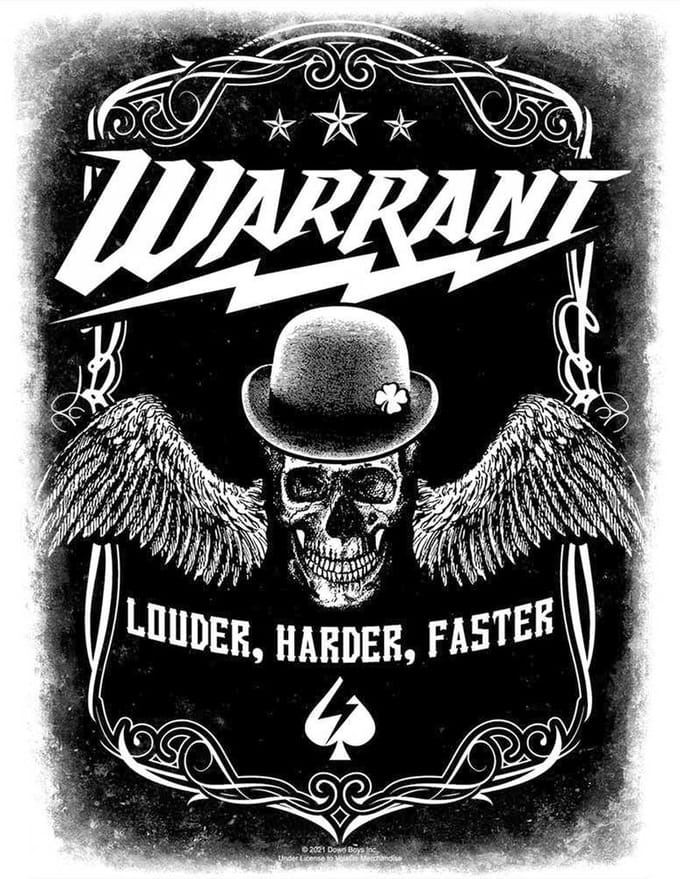 Warrant - Louder Harder Faster Rugpatch - Zwart