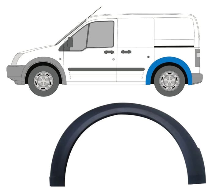 Zijlijst sierlijst achterspatbord voor Ford Transit Connect 2003-2013 / Links
