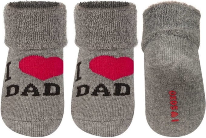 Babysokken - I love dad - Grijs - Maat 16-18