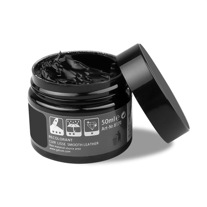 Crème réparatrice pour cuir, 50 ml, baume colorant pour siège auto et canapé noir