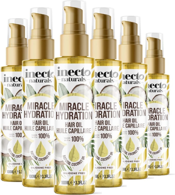 Inecto - Naturals Haarolie Coconut Miracle Hydration - 6 x 100 ml - Voordeelverpakking