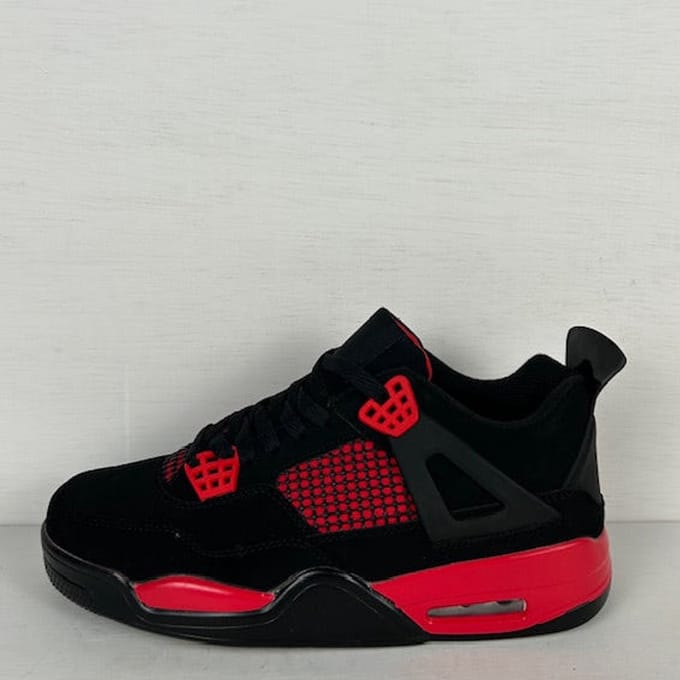 Trendy air sneakers zwart rood Rood / 37