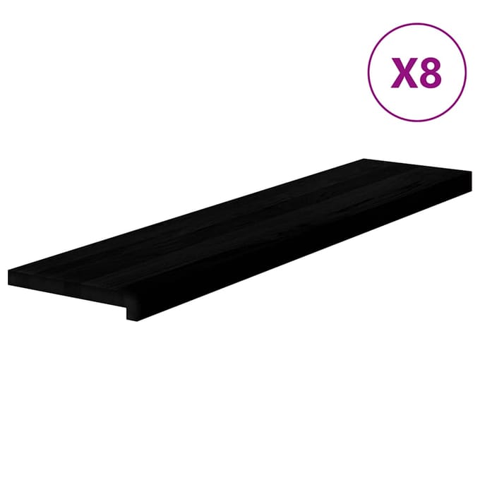 vidaXL - Traptreden - 8 - st - 110x30x2 - cm - massief - eikenhout - bruin-zwart
