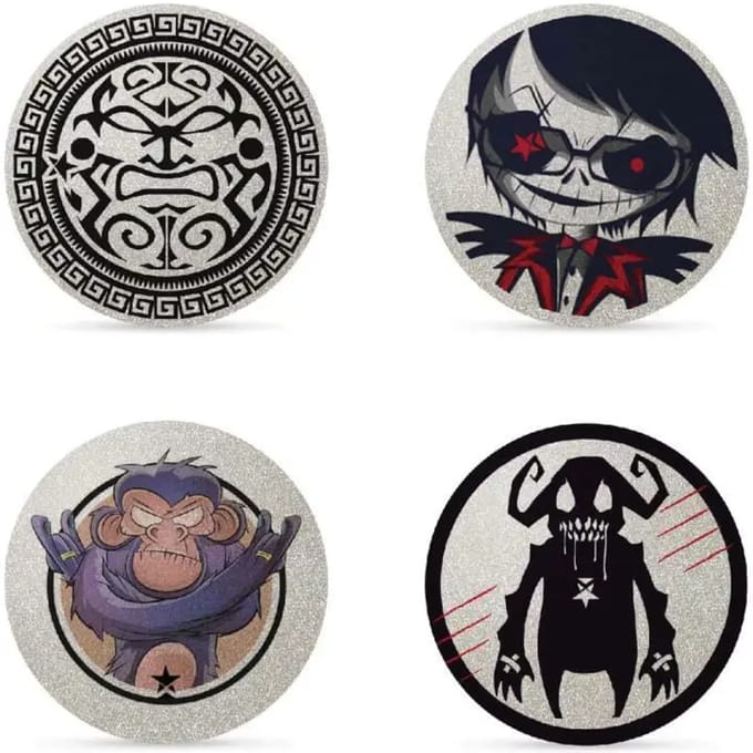 4 reflecterende, scheurvaste, herpositioneerbare stickers Myflash flash grunge