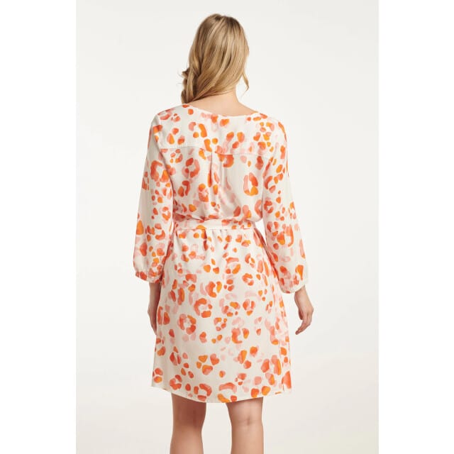 Smashed Lemon 25163 korte jurk met perzik dierenprint |