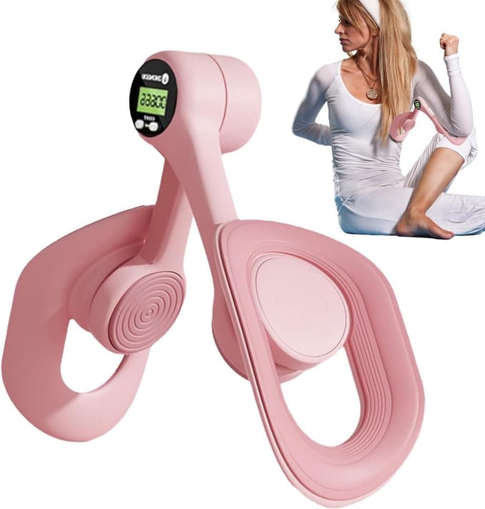 Bekkenbodemtrainer - Heupspiertrainer Dijtrainer - Spierversterking - Intelligent Display - 35x25 cm - Roze