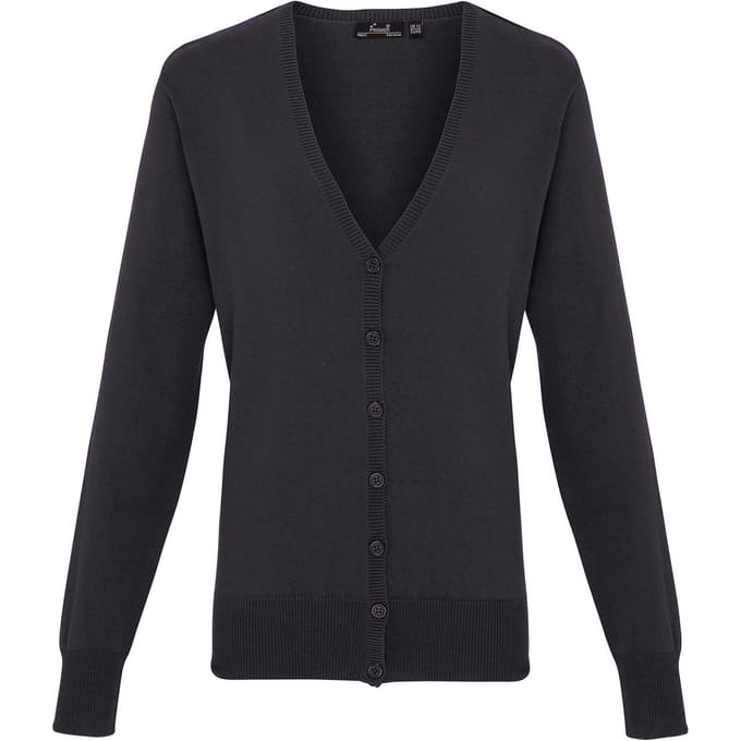 Premier Dames/Dames Katoen Acryl V Hals Vest (Houtskool)