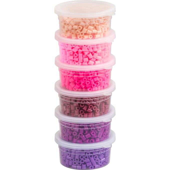 Strijk-op-kralen set, 3.000 stuks - Roze/Paars