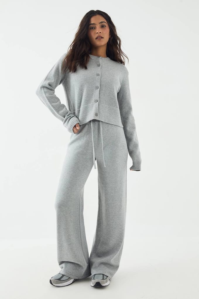 Dames DSGN Studio Gebreide Rechte Pijp Broek | Charcoal | Maat: 2XL